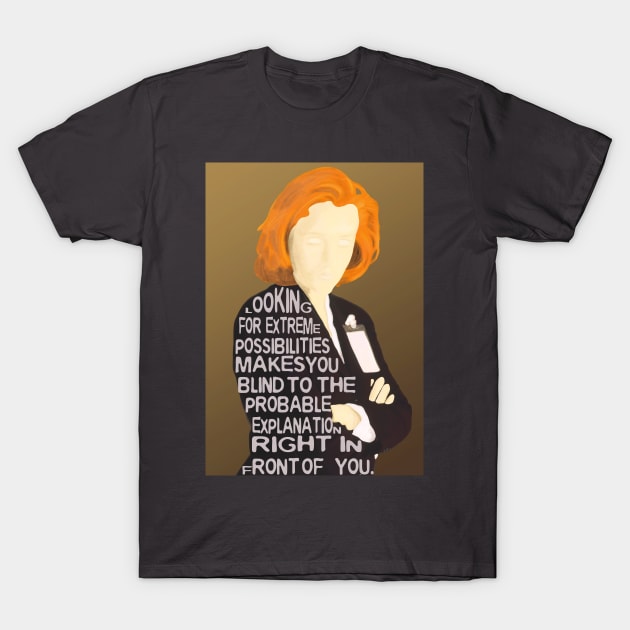 Dana Scully, Skeptic T-Shirt by Skahfee